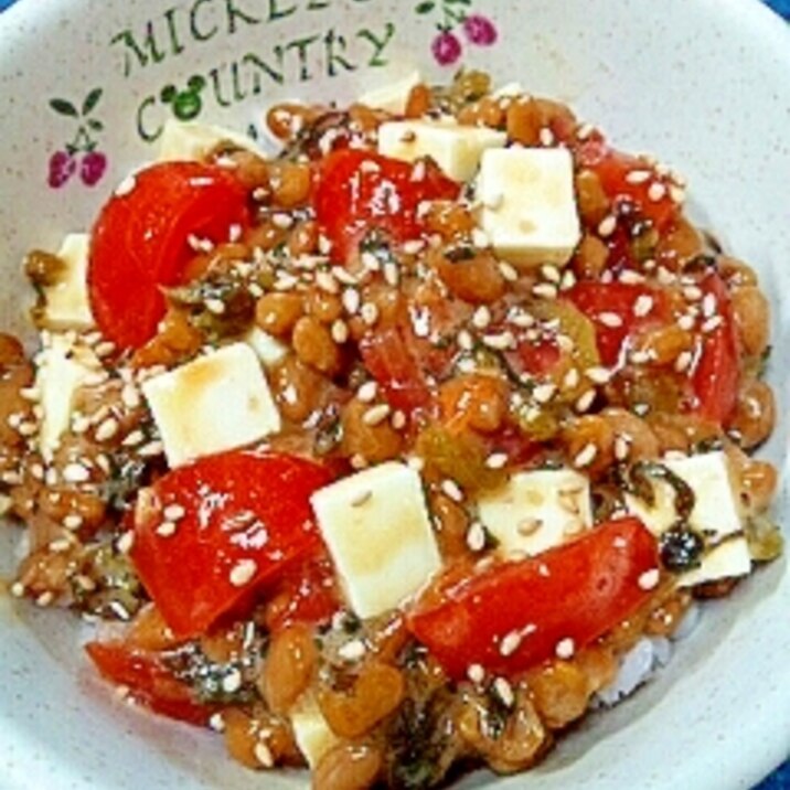 納豆の食べ方-トマト＆チーズ♪